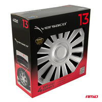 Juego de Tapacubos coche 4pcs Luxury plata 14" - AMIO 1150