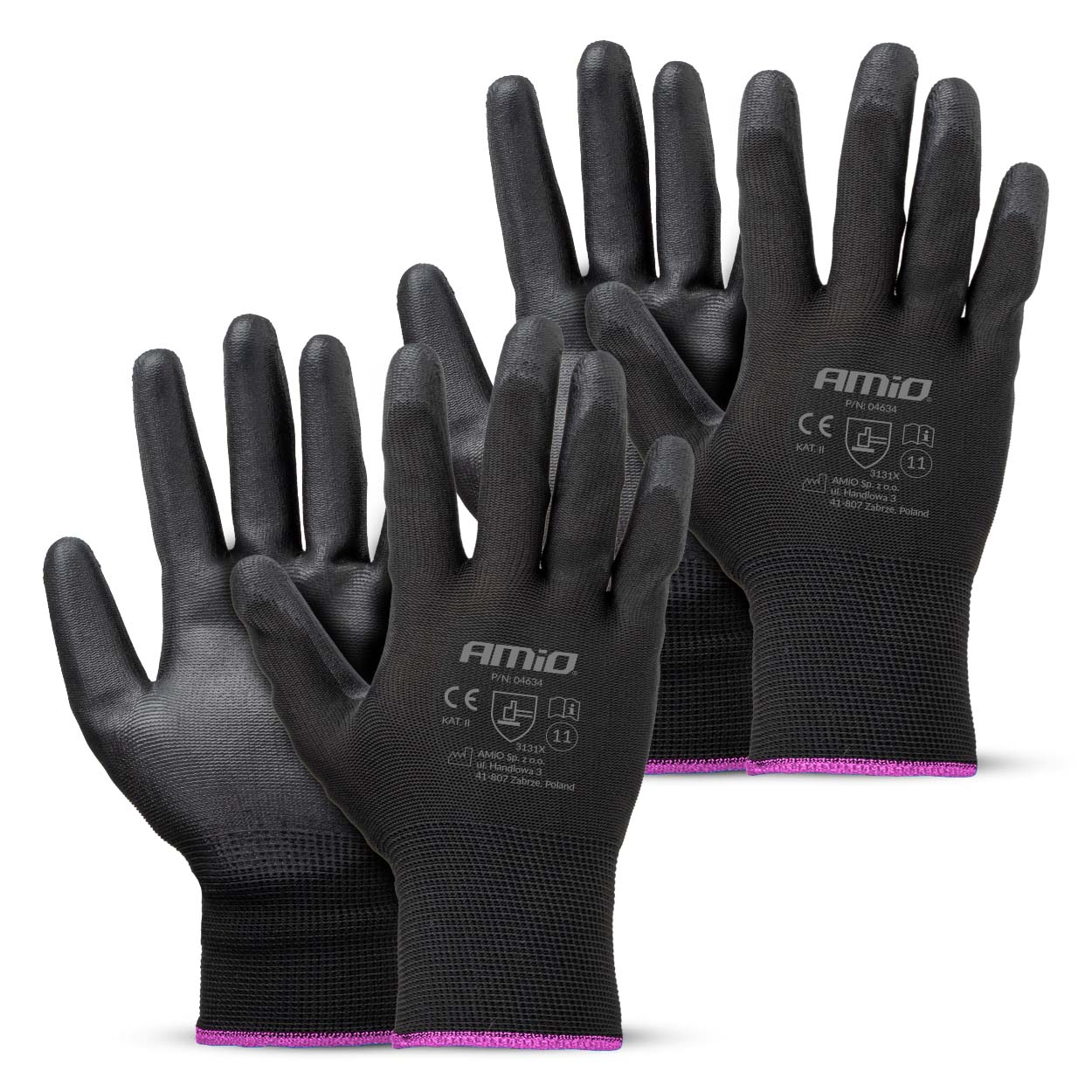 Guantes de Seguridad de PU, 4 uds, talla 11 (2 pares) - AMIO 04634