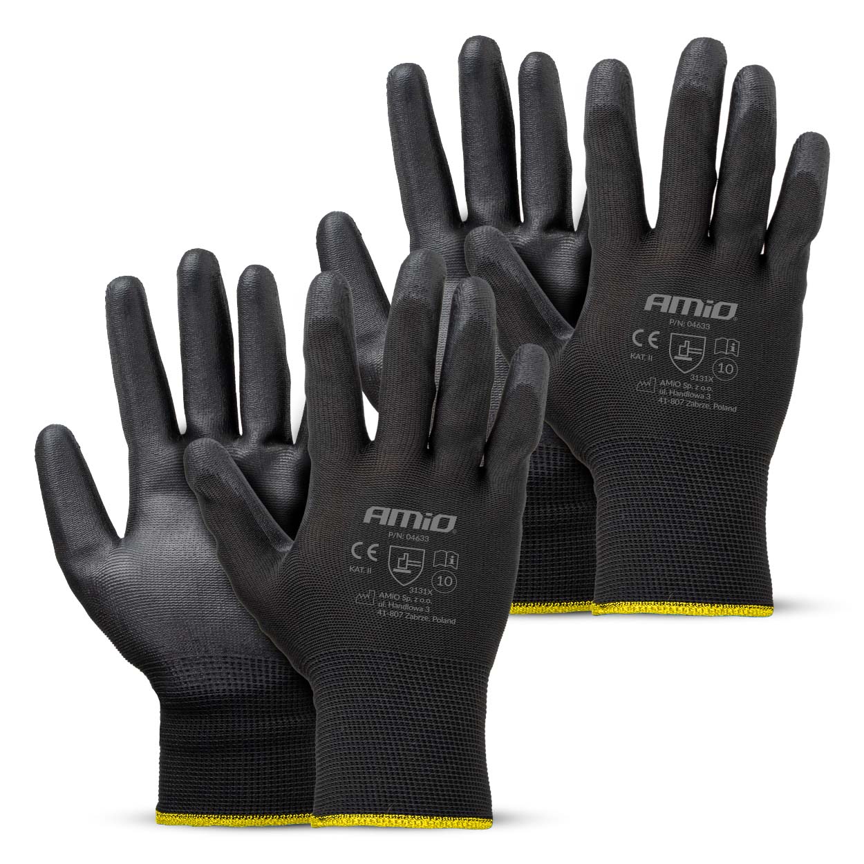 Guantes de Seguridad de PU, 4 uds, talla 10 (2 pares) - AMIO 04633