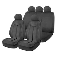 Juego de Fundas de Asiento Universales 5 plazas Negro/Gris - AMIO 04612