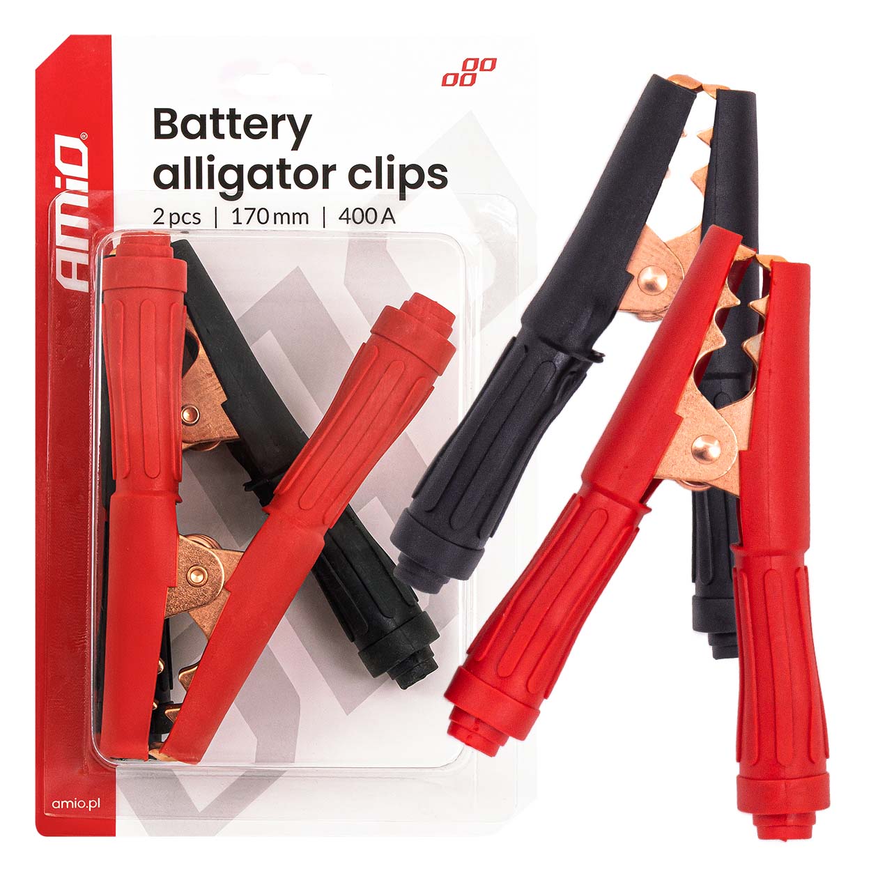 Pinzas de Batería 170 mm 400 Amp, 2 uds. - AMIO 04435