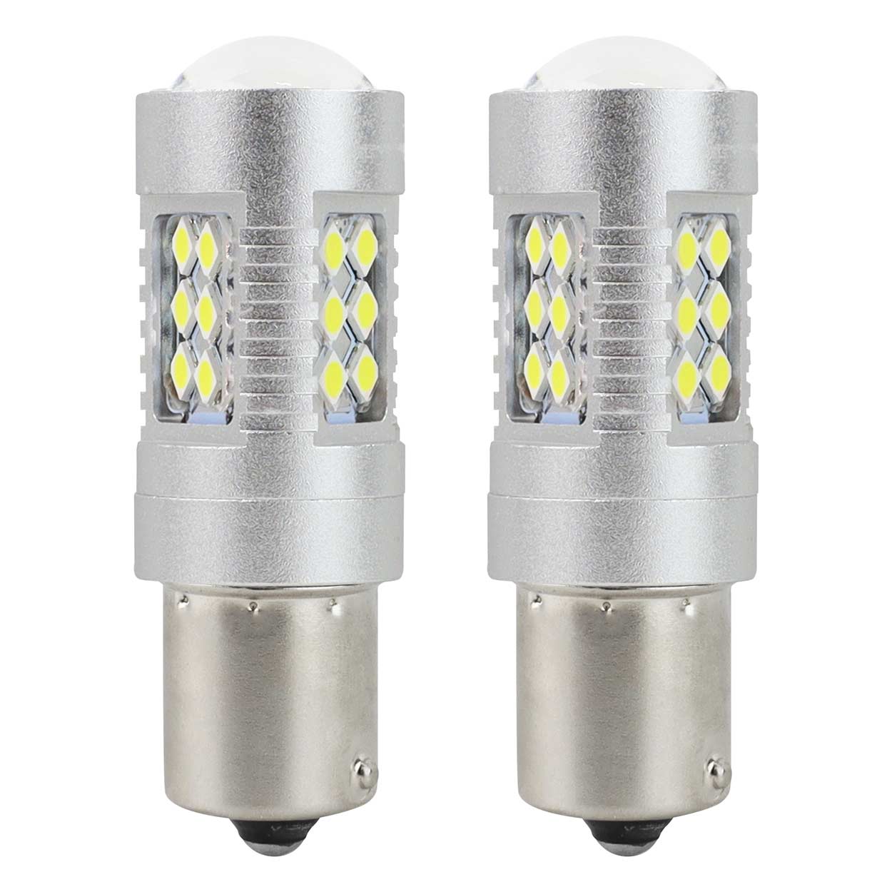 2 Uds. Lámparas Led P21W BA15s canbus 24smd 3030 12V/24V - AMIO 01445