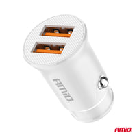 Cargador de coche 2x USB-A 2.1A 12/24V - AMiO 03872