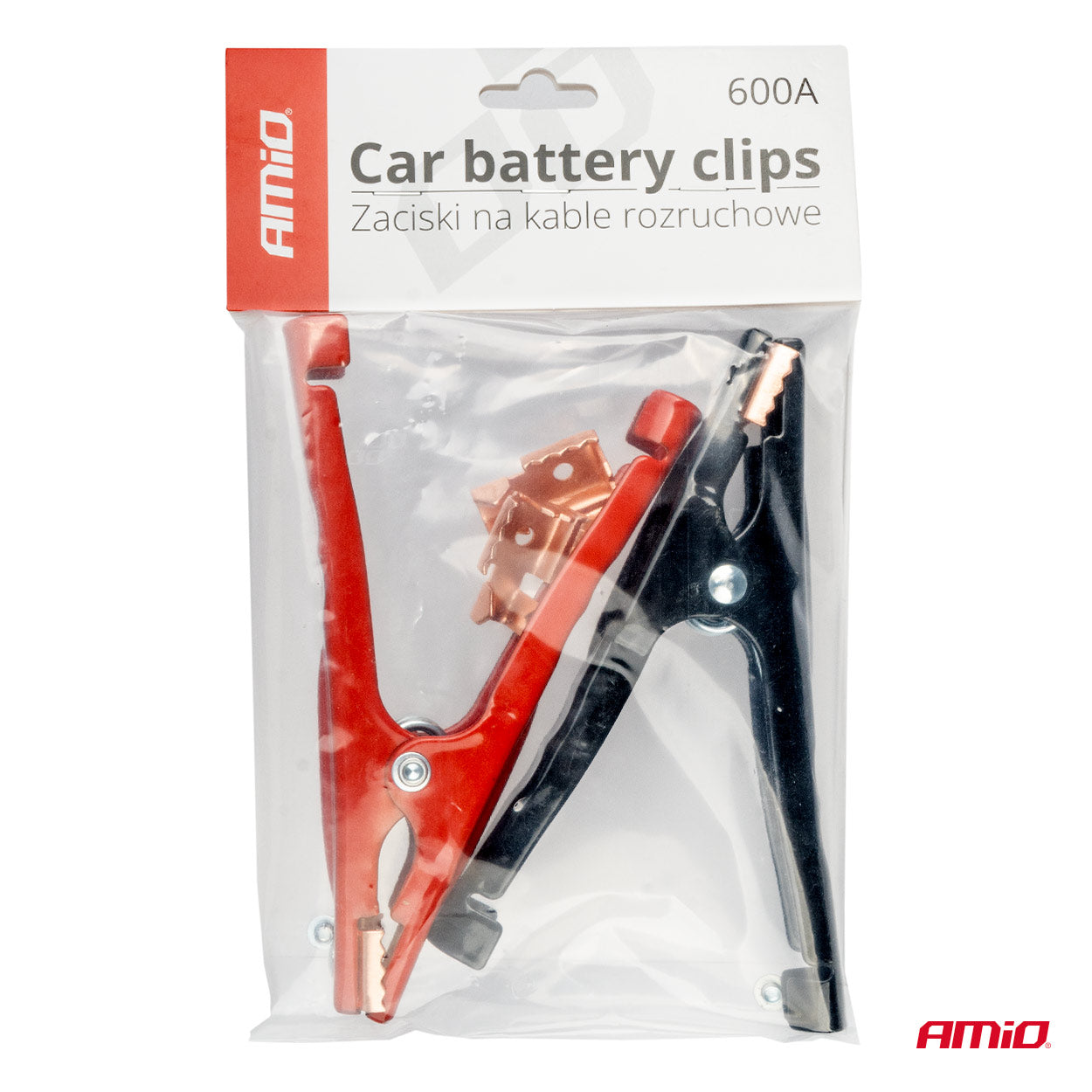 Pinzas para batería max 600A 170mm 2 pcs - AMIO 03526