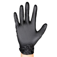 GUANTES NEGROS DESECHABLES DE NITRILO T:M 7,0MIL (100 UDS.) TEXTURA DIAMANTE