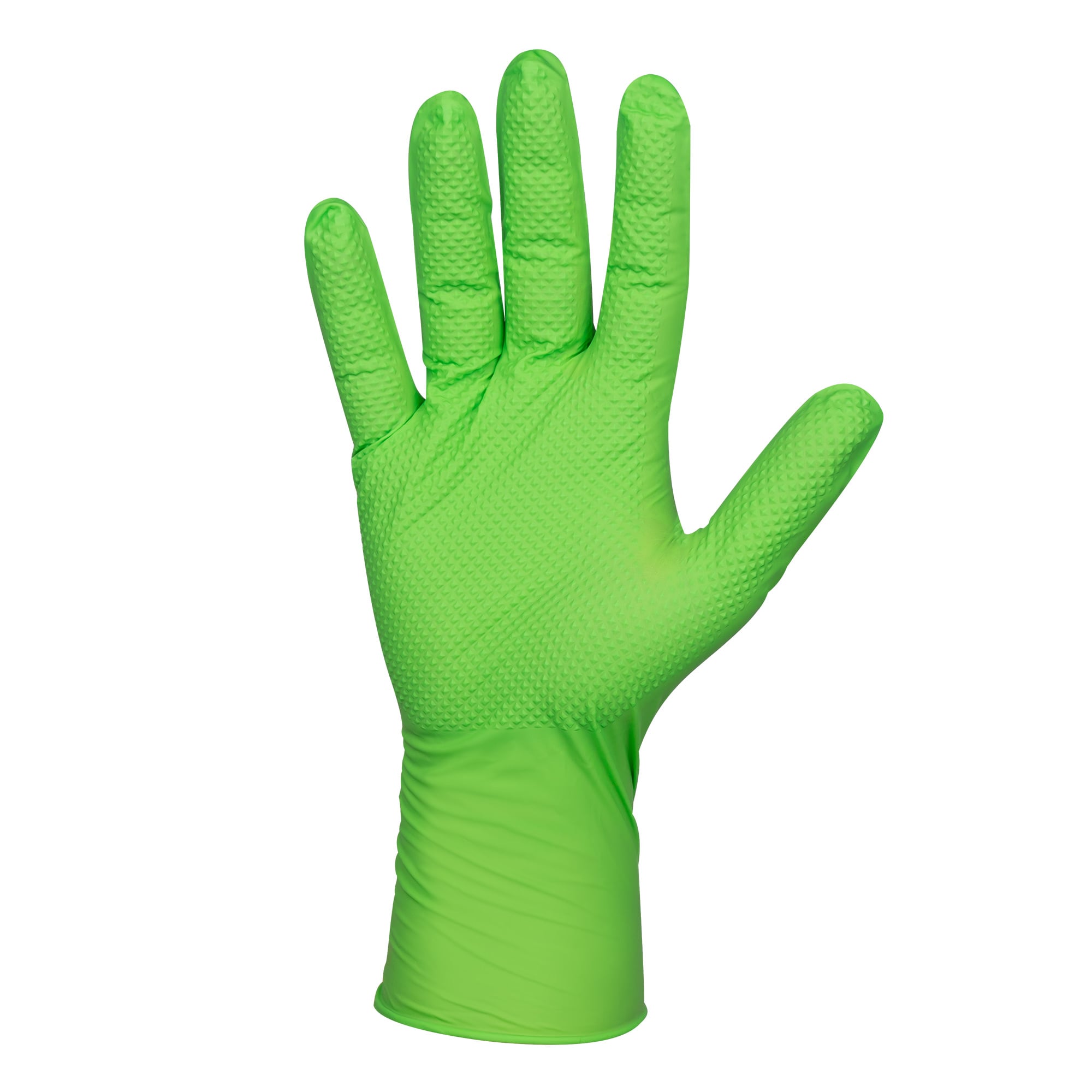 GUANTES VERDES DESECHABLES DE NITRILO T:M 7,0MIL (100 UDS.) TEXTURA DIAMANTE