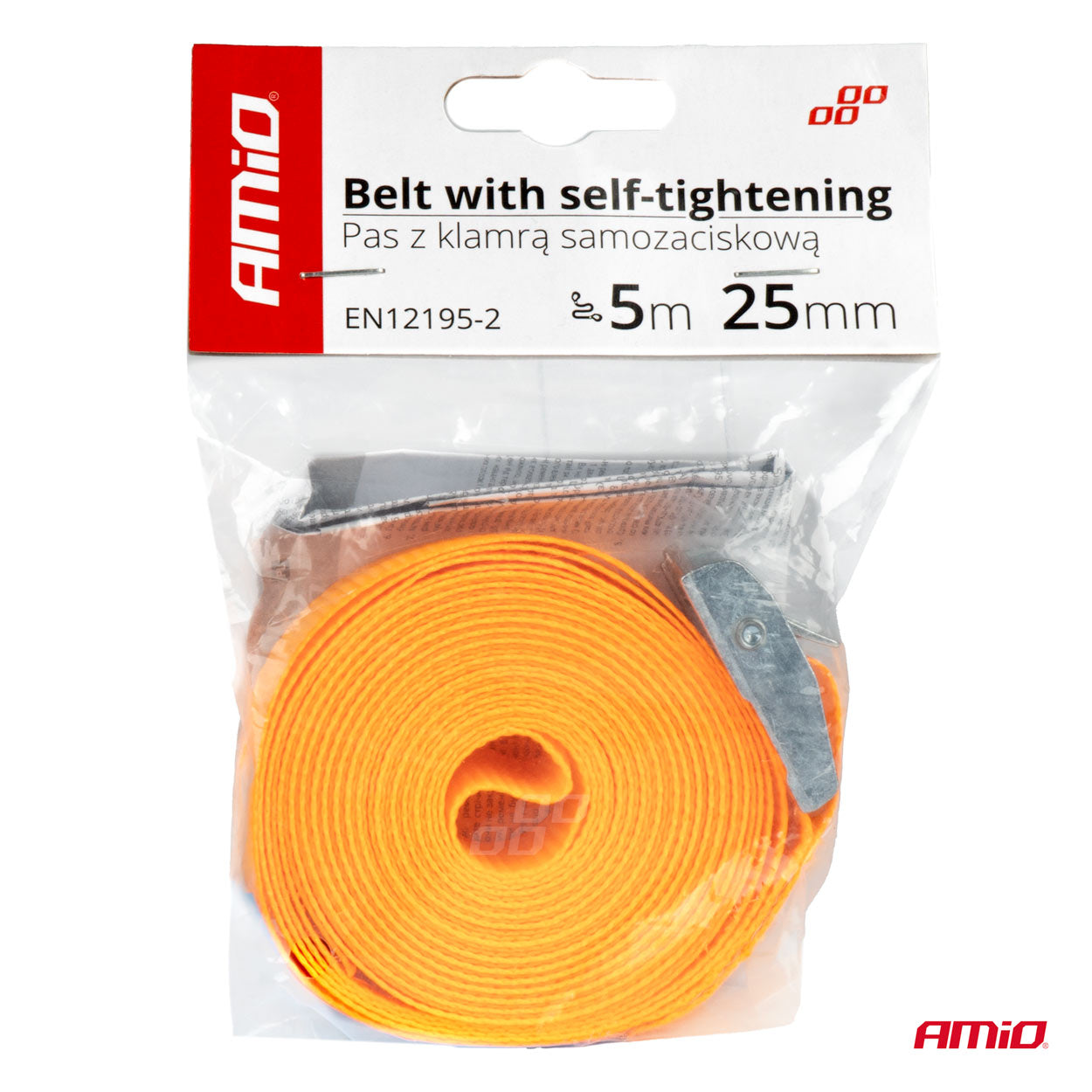 Cinta con Hebilla de Presión 5m x 25mm - AMIO 03292