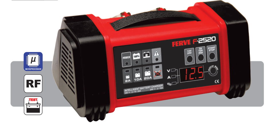 Ferve F-2520 Cargador Automático de Baterías de Plomo Ácido