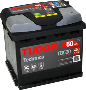 BATERIA TUDOR TECHNICA TB500 50AH 450AMP (207x175x190) TB500
