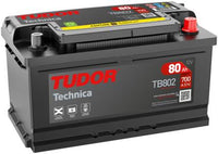 BATERIA TUDOR TECHNICA TB802 80AH 700AMP (315x175x175) TB802