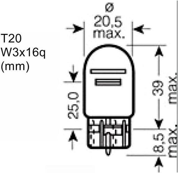 LAMPARA HALOGENA 12V 21/5W T20 W21W/5W Z46