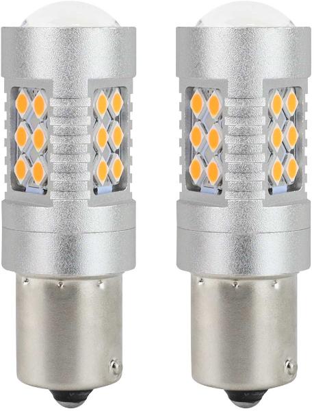 2 uds. Lámparas Led Ambar PY21W BAU15s canbus 24smd 3030 12/24V - AMIO 02580