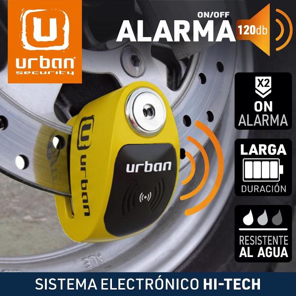 URBAN ALARM DISC LOCK 6MM- YELLOW AND BLACK ARTAGO UR906Y