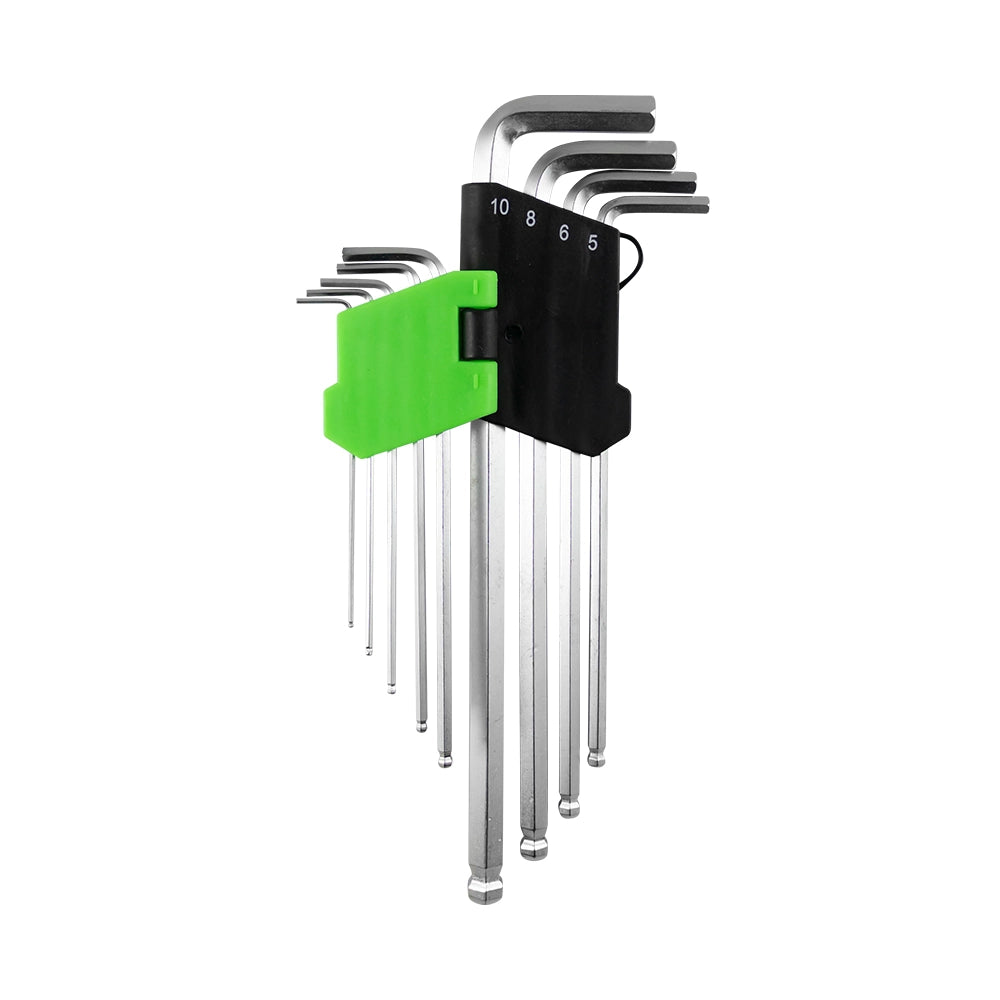 SET DE 9 LLAVES ALLEN CON PUNTA REDONDA (EXTRALARGAS) JBM 53738