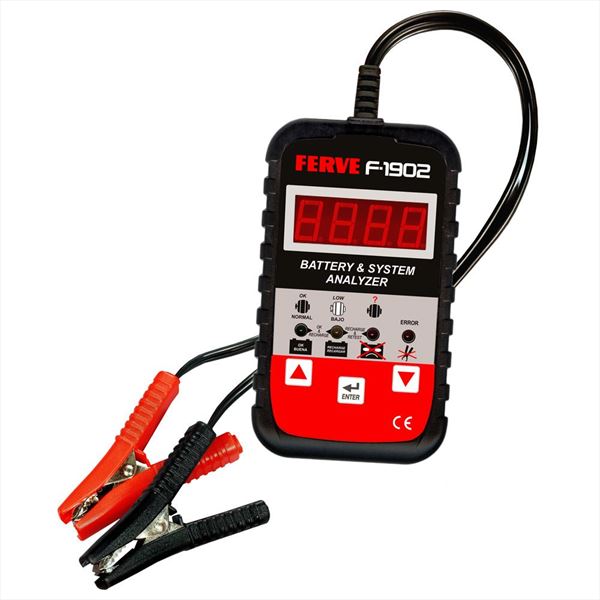 Ferve F-1902 Analizador de Baterías, Alternadores y Motores de Arranque de 12V