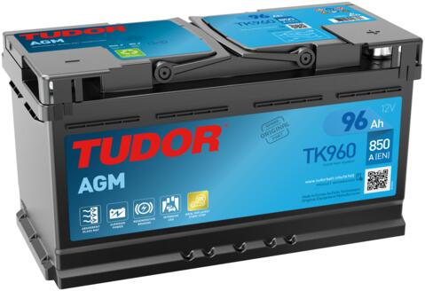 BATERIA TUDOR AGM TK960 96AH 850AMP (353x175x190) TK960