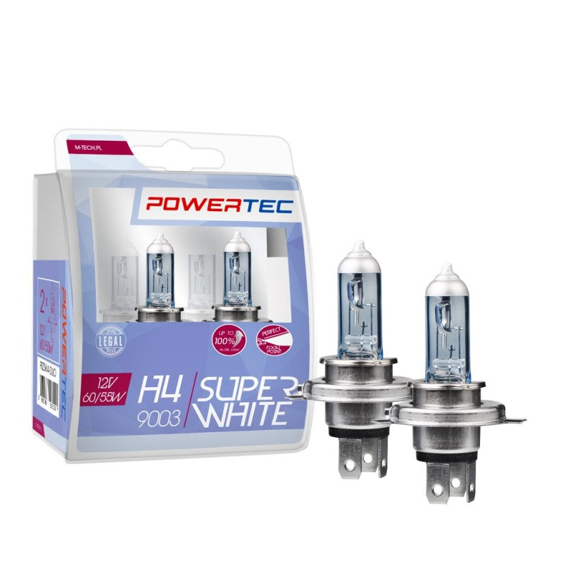 JUEGO 2 LAMPARAS SUPER WHITE H4 12V PTZSW4-DUO